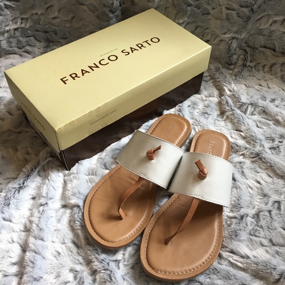 franco sarto white sandals